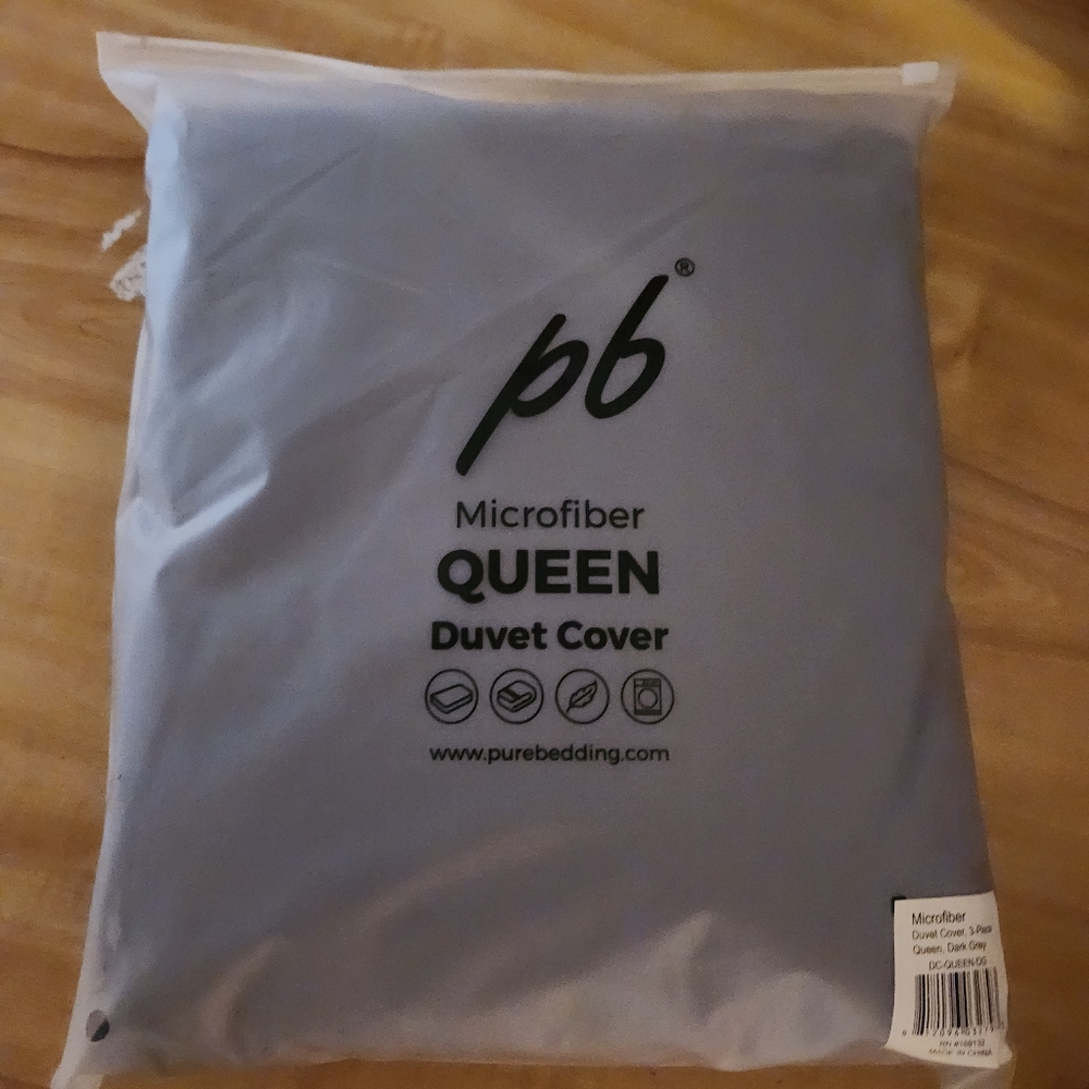 Dark gray duvet cover set - Queen - Picture 4 of 4
